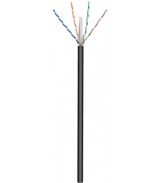 Kabel instalacyjny zewnętrzny (drut) CAT 6 U/UTP CCA 100m czarny