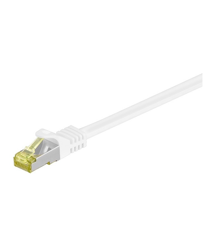 Kabel Patchcord CAT 7 S/FTP PIMF (z wtykami CAT 6a RJ45/RJ45) 0.50m biały