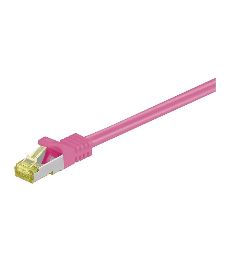 Kabel Patchcord CAT 7 S/FTP PIMF (z wtykami CAT 6a RJ45/RJ45) 0.50m purpurowy