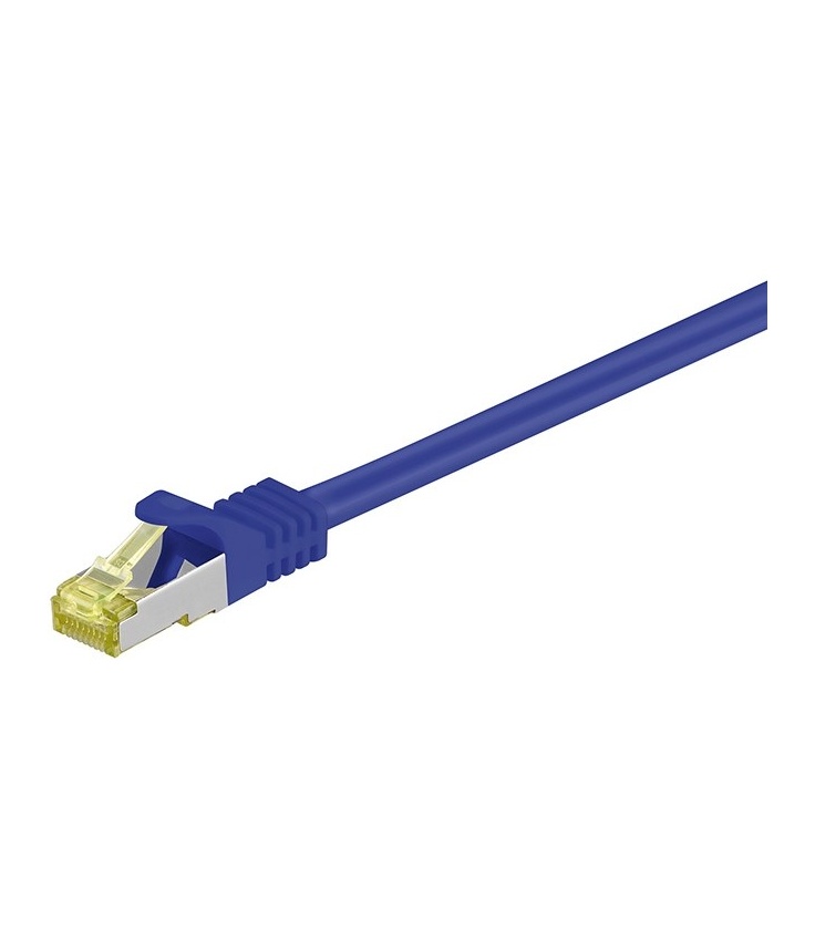 Kabel Patchcord CAT 7 S/FTP PIMF (z wtykami CAT 6a RJ45/RJ45) 1.5m niebieski