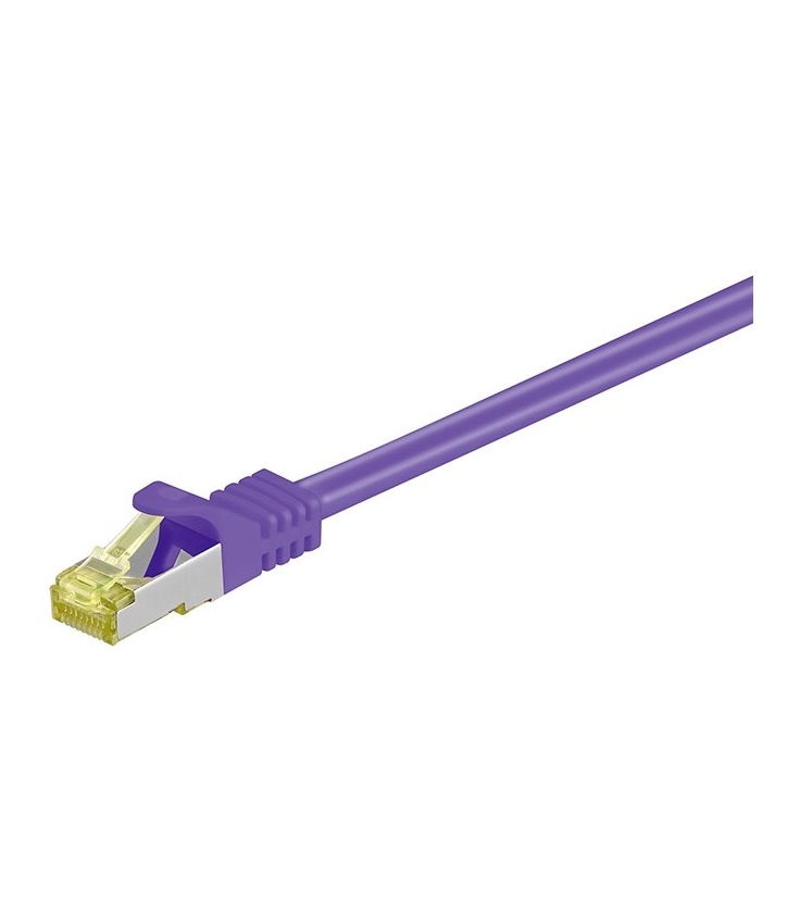 Kabel Patchcord CAT 7 S/FTP PIMF (z wtykami CAT 6a RJ45/RJ45) 1.5m fioletowy
