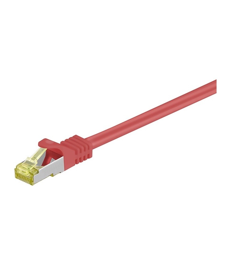 Kabel Patchcord CAT 7 S/FTP PIMF (z wtykami CAT 6a RJ45/RJ45) 2m czerwony