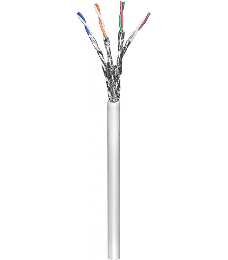 Kabel instalacyjny (linka) CAT 6 S/FTP PiMF CCA 100m szary