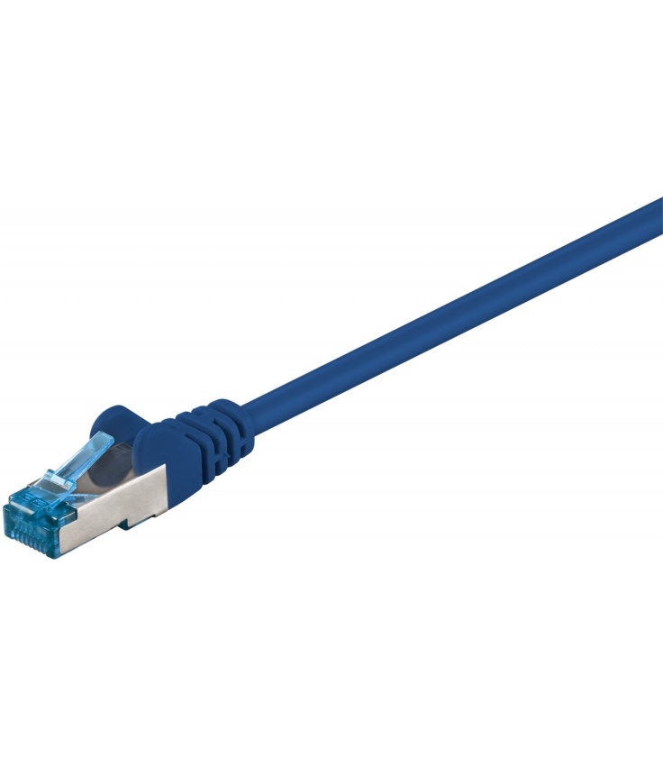 Kabel Patchcord CAT 6a S/FTP PIMF RJ45/RJ45 0.25m niebieski