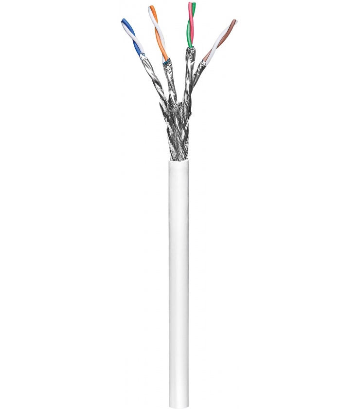 Kabel instalacyjny (drut) CAT 6 S/FTP PiMF LSZH CCA 100m biały