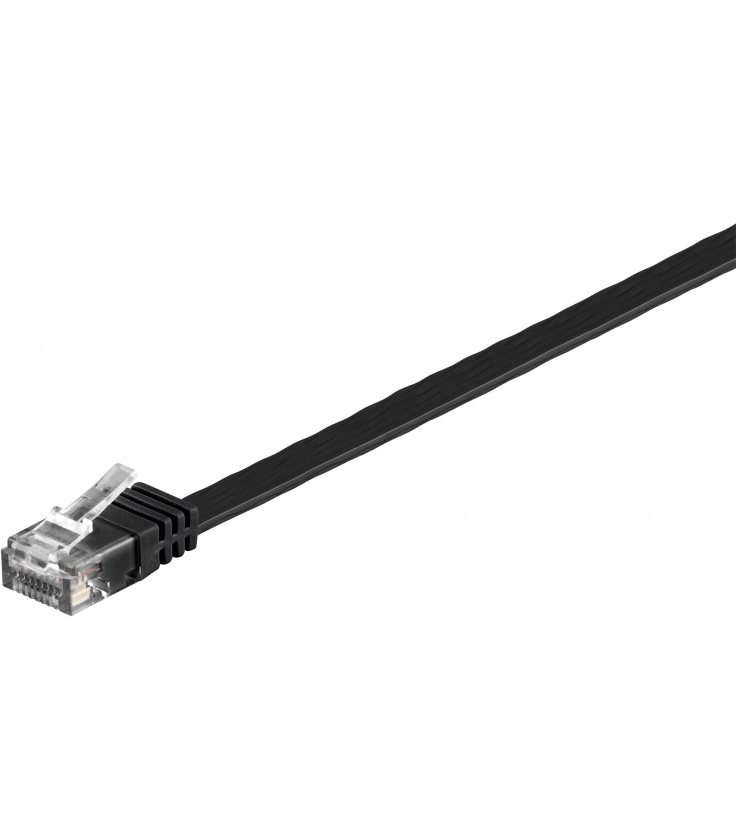Kabel płaski Patchcord CAT 6 U/UTP RJ45/RJ45 0,5m czarny