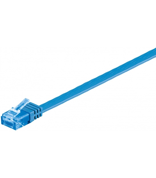 Kabel płaski Patchcord CAT 6a U/UTP RJ45/RJ45 0,5m niebieski