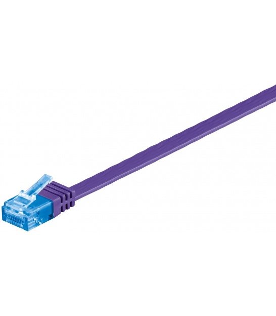 Kabel płaski Patchcord CAT 6a U/UTP RJ45/RJ45 0,5m fioletowy