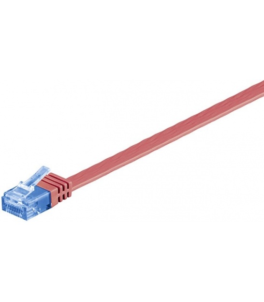 Kabel płaski Patchcord CAT 6a U/UTP RJ45/RJ45 1m czerwony