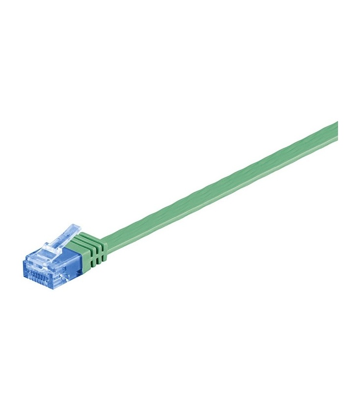 Kabel płaski Patchcord CAT 6a U/UTP RJ45/RJ45 2m zielony