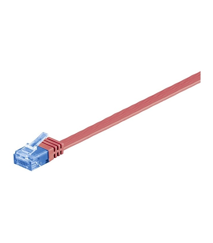 Kabel płaski Patchcord CAT 6a U/UTP RJ45/RJ45 5m czerwony