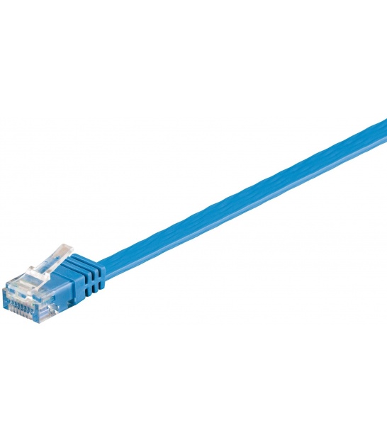 Kabel płaski Patchcord CAT 6 U/UTP RJ45/RJ45 0,5m niebieski