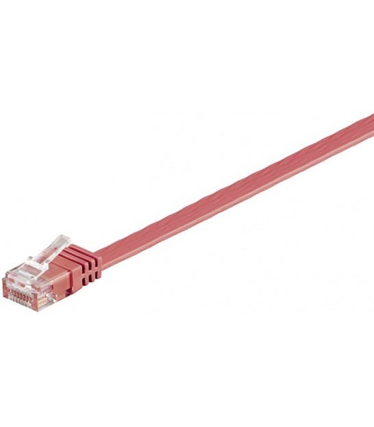 Kabel płaski Patchcord CAT 6 U/UTP RJ45/RJ45 1m czerwony