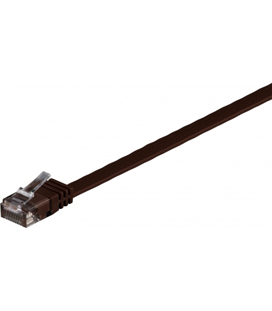 Kabel płaski Patchcord CAT 6 U/UTP RJ45/RJ45 0,5m ciemnobrązowy