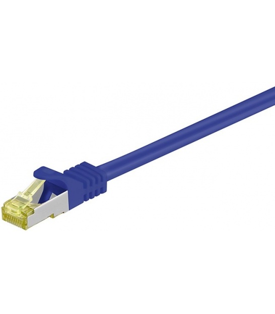 Kabel Patchcord CAT 7 S/FTP PIMF (z wtykami CAT 6a RJ45/RJ45) 1m niebieski
