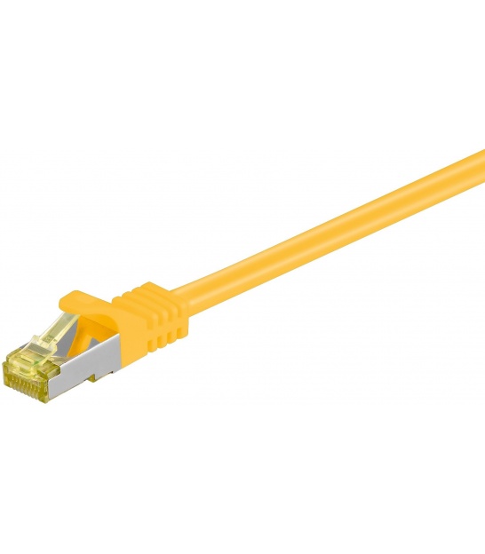 Kabel Patchcord CAT 7 S/FTP PIMF (z wtykami CAT 6a RJ45/RJ45) 0.25m żółty