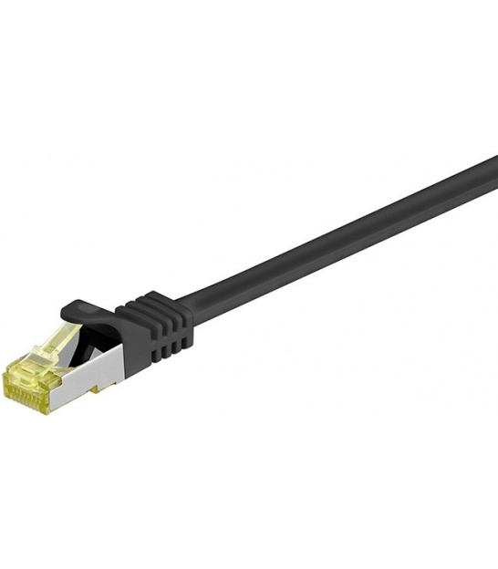 Kabel Patchcord CAT 7 S/FTP PIMF (z wtykami CAT 6a RJ45/RJ45) 15m czarny