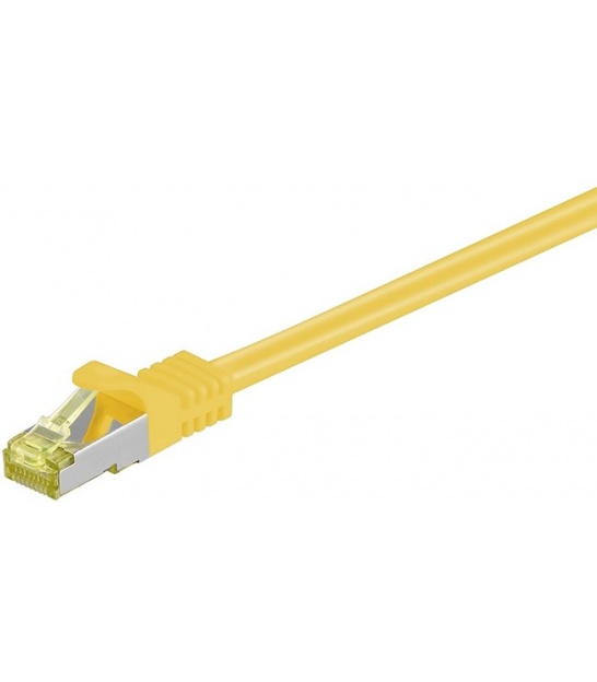 Kabel Patchcord CAT 7 S/FTP PIMF (z wtykami CAT 6a RJ45/RJ45) 1m żółty