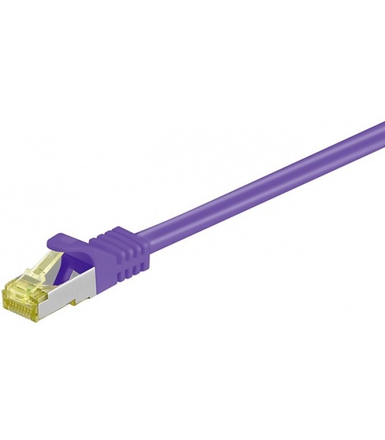 Kabel Patchcord CAT 7 S/FTP PIMF (z wtykami CAT 6a RJ45/RJ45) 1m fioletowy
