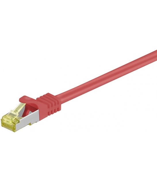 Kabel Patchcord CAT 7 S/FTP PIMF (z wtykami CAT 6a RJ45/RJ45) 3m czerwony