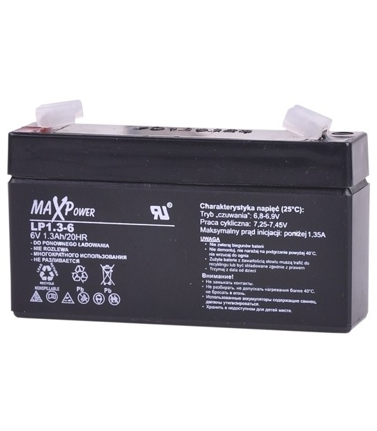 Akumulator żelowy 6V 1.3Ah MaxPower