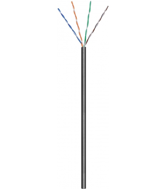 Kabel instalacyjny zewnętrzny (linka) CAT 6 U/UTP CCA 100m czarny