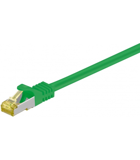 Kabel Patchcord CAT 7 S/FTP PIMF (z wtykami CAT 6a RJ45/RJ45) 0.25m zielony
