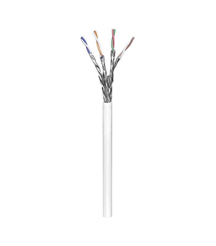 Kabel instalacyjny (linka) CAT 6 S/FTP PiMF CCA 305m biały