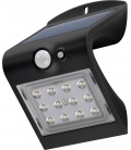 LED solar wall light with a motion sensor, 1.5 W, black - lighting solution for entrances, carports & staircases
