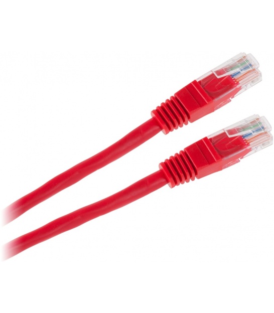 Patchcord kabel UTP 8c wtyk-wtyk 1.0m CCA czerwony