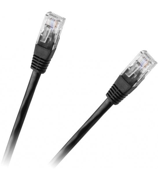 Patchcord kabel UTP 8c wtyk-wtyk 0,5m CCA czarny cat.6e