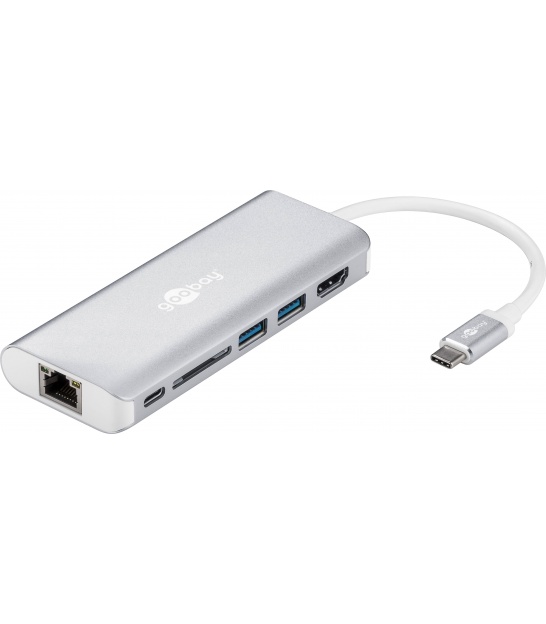 Adapter USB-C™ / 2x USB 3.0, HDMI, RJ45, SD/MMC i Micro SD, Power Delivery