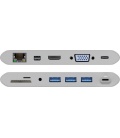 Adapter USB-C™ / 3x USB 3.0, HDMI, Mini DisplayPort, VGA, RJ45, SD/MMC i Micro SD, Jack 3,5mm, Power Deliver