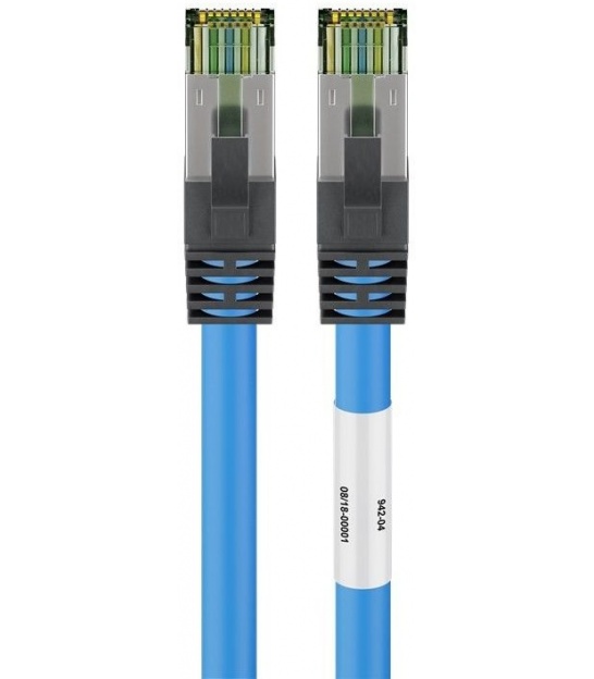 Kabel Patchcord CAT 8.1 S/FTP PIMF RJ45/RJ45 15m niebieski