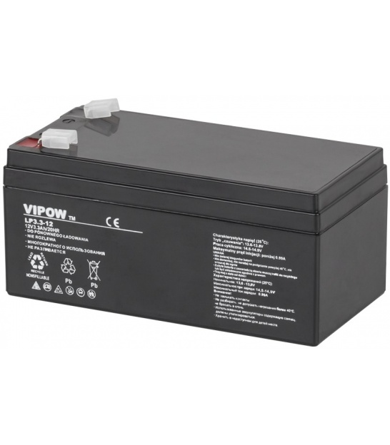 Akumulator żelowy VIPOW 12V 3.3Ah