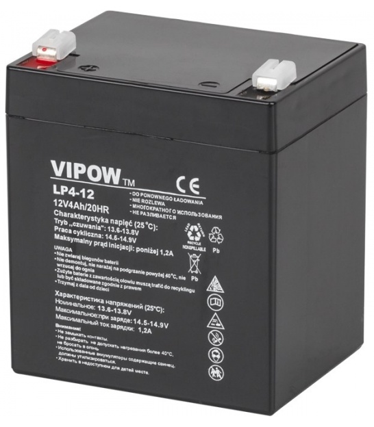 Akumulator żelowy VIPOW 12V 4Ah