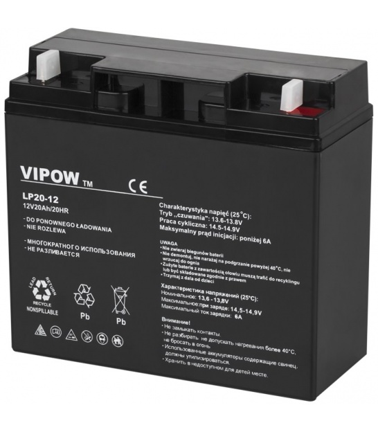 Akumulator żelowy VIPOW 12V 20Ah