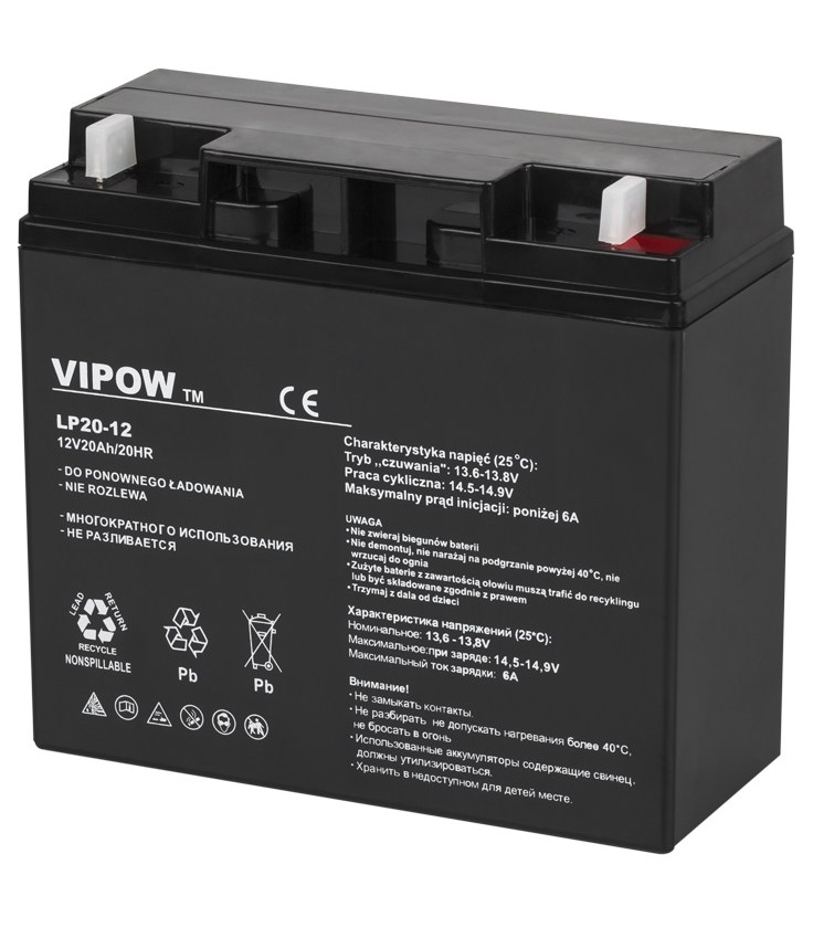 Akumulator żelowy VIPOW 12V 20Ah
