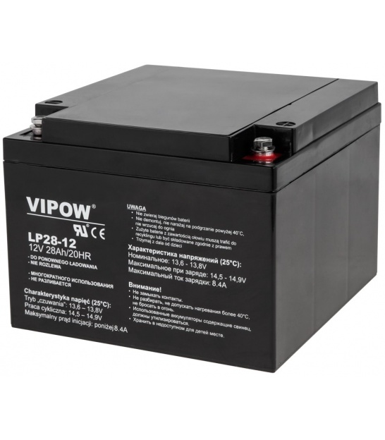 Akumulator żelowy VIPOW 12V 28Ah