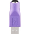 USB adapter, violet - USB male (type A) Mini-DIN 6 female (PS/2)
