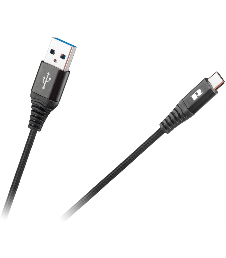 Kabel USB - USB typu C REBEL 50 cm czarny