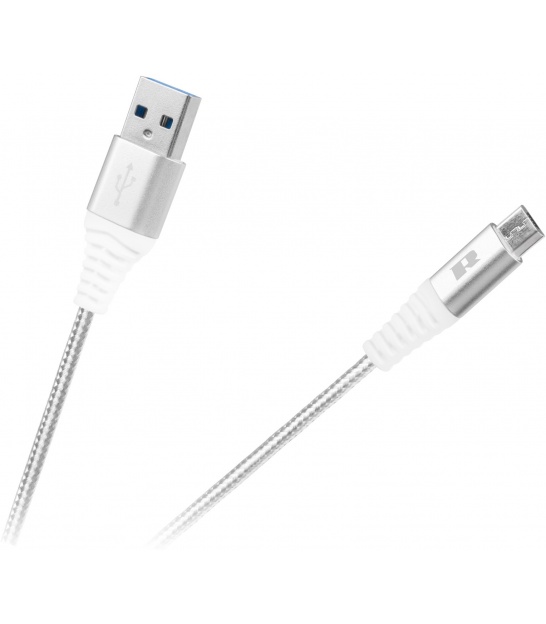 Kabel USB - USB micro REBEL 100 cm biały
