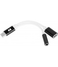 Adapter USB typu C - gniazdo Jack 3.5 + gniazdo USB typu C stereo 15 cm REBEL