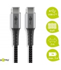 Kabel tekstylny USB-C™ / USB-C ™ z metalowymi wtyczkami 2m Goobay