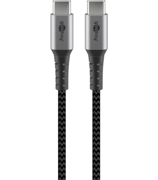Kabel tekstylny USB-C™ / USB-C ™ z metalowymi wtyczkami 0,5m Goobay