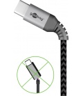 Kabel tekstylny USB-C™ / USB-C ™ z metalowymi wtyczkami 0,5m Goobay