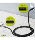 Kabel tekstylny USB-C ™ / USB-A z metalowymi wtyczkami 2m Goobay