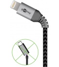 Kabel tekstylny iPhone Lightning / USB-A z metalowymi wtyczkami 1m Goobay