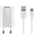 USB-Ccharger set 1 A, white, 1 m - power unit with Micro USB cable 1m (white)