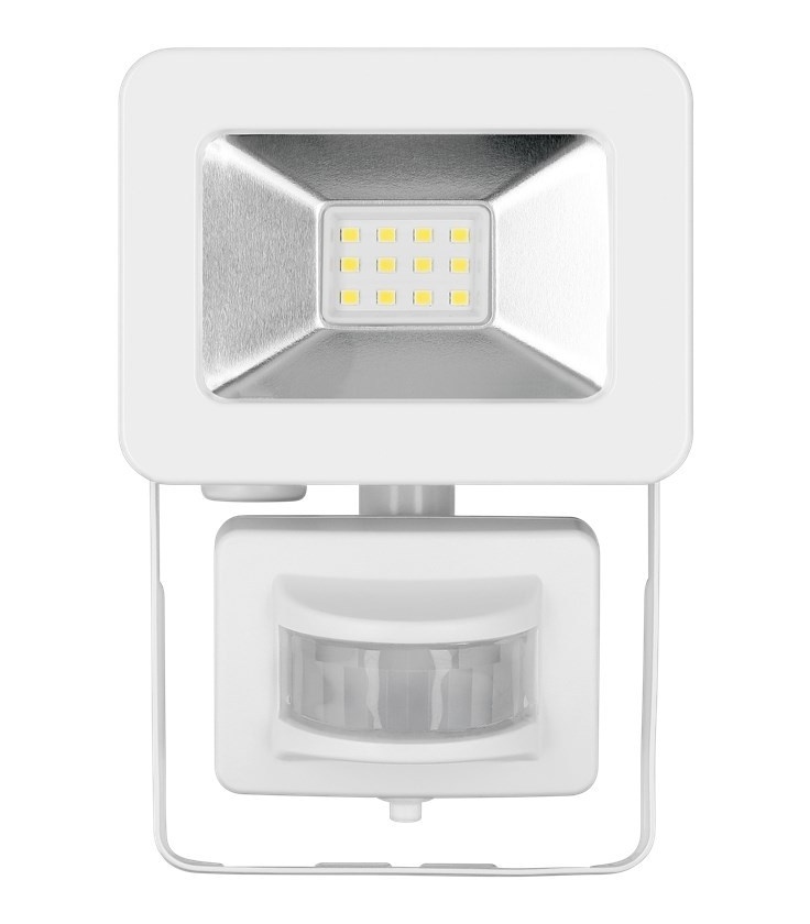 Reflektor zewnętrzny LED 10 W z czujnikiem ruchu biały